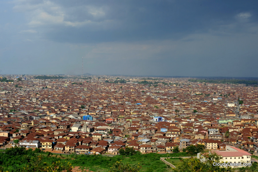 The sea of rust coloured roofs in Ibadan