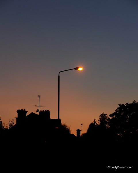 Street lamp in the sunset